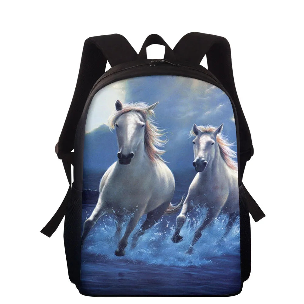Animal Horse Kids School Backpacks Boys Girls Schoolbag Escolar