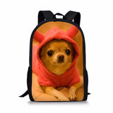 Chihuahua Pattern Kids Backpack Student Book Bags Travel Backpacks