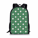 Girls Baseball Bat Prints Backpack Kids Kindergarten Schoolbag