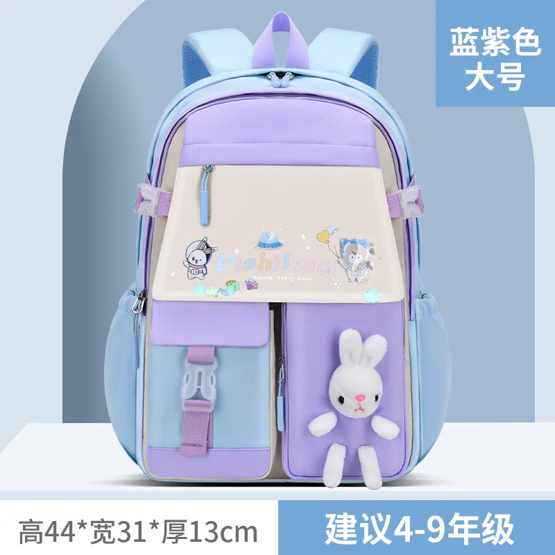 Girls Primary Orthopedic School Backpack Waterproof Kids Book Bag