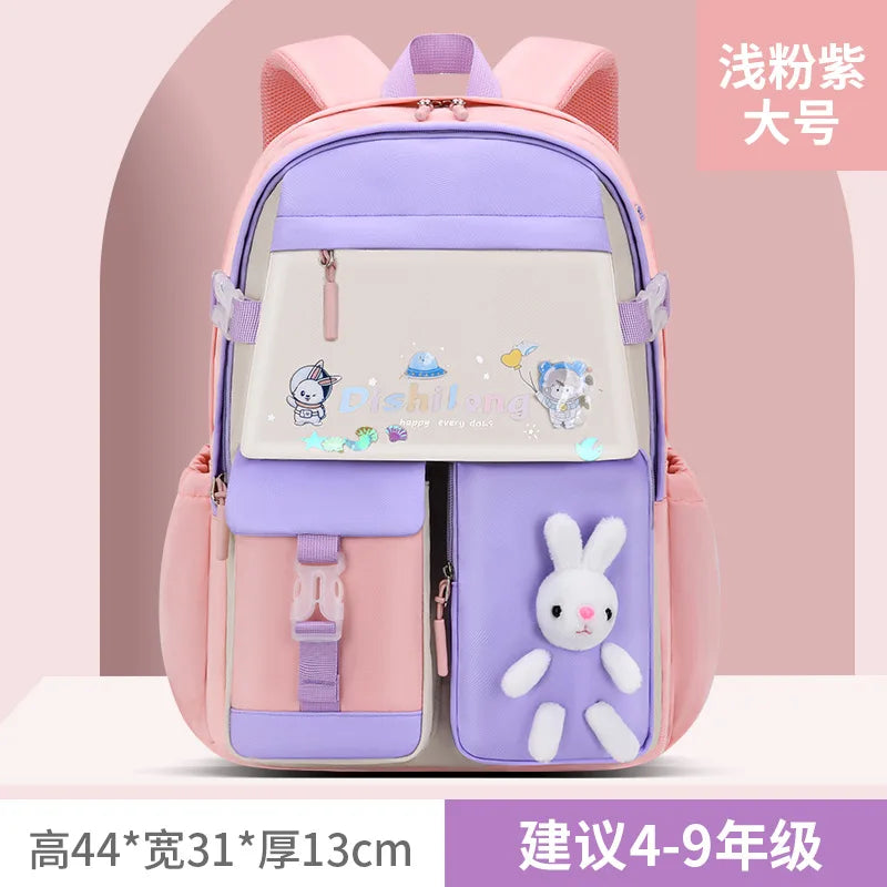 Girls Primary Orthopedic School Backpack Waterproof Kids Book Bag