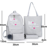 Kids Canvas Backpack Set Girls Schoolbag Travel Bags