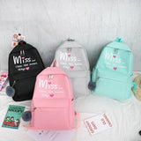 Kids Canvas Backpack Set Girls Schoolbag Travel Bags