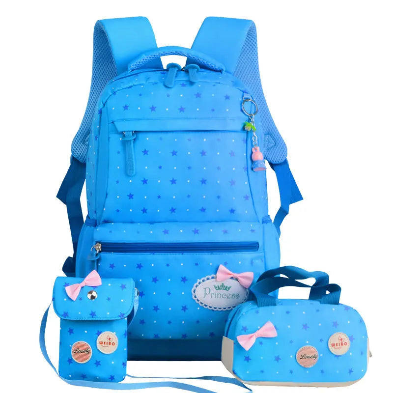 Girls Printing Rucksack Backpacks 3pcs Set Mochila Kids Travel Shoulder Bag