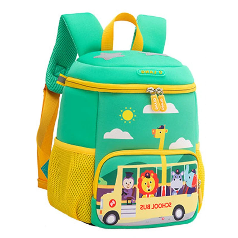 Children School Bags for Boys Girls Kids Cartoon Printing BUS CAR Backpacks