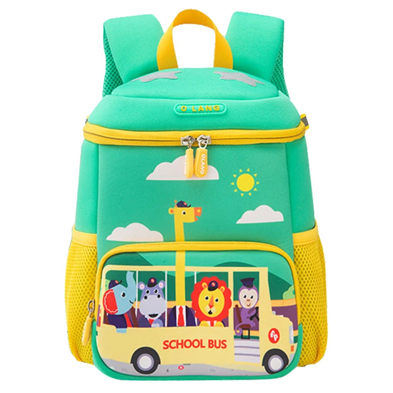 Children School Bags for Boys Girls Kids Cartoon Printing BUS CAR Backpacks