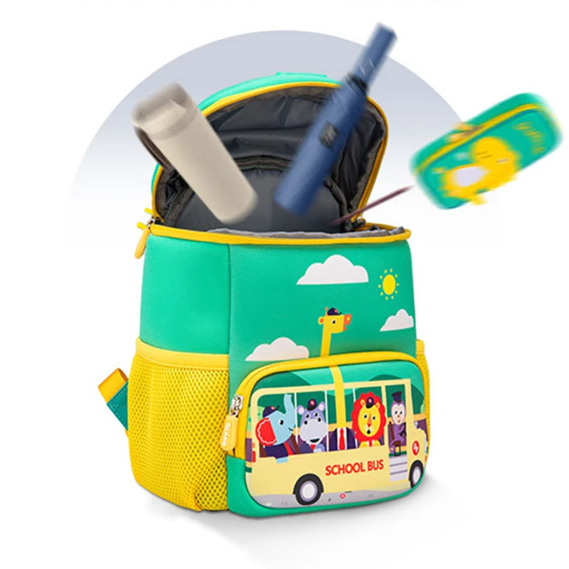 Children School Bags for Boys Girls Kids Cartoon Printing BUS CAR Backpacks