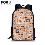 Skull Print School Backpack for Girls Boys