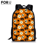 Skull Print School Backpack for Girls Boys