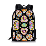 Skull Print School Backpack for Girls Boys