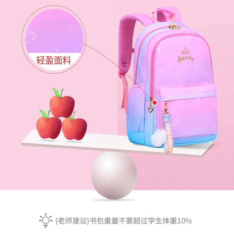 Girls Princess School Backpack Orthopedic Kids Bag