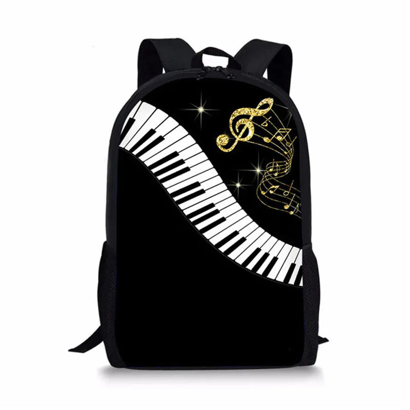 Piano Print Kids Schoolbag Toddler Boy Girl Mini Backpack Bookbag