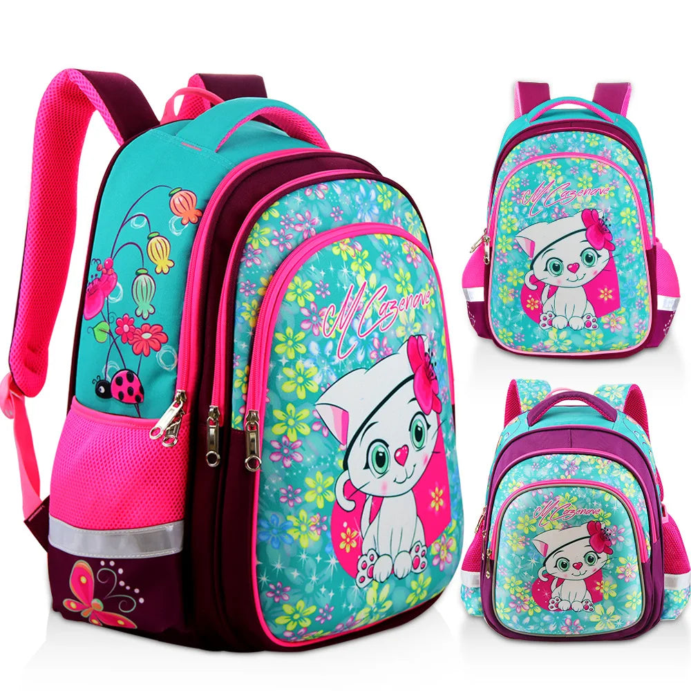 Cartoon Princess Waterproof School Bag for Girls