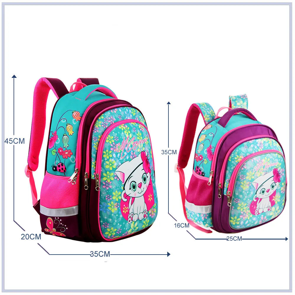 Cartoon Princess Waterproof School Bag for Girls