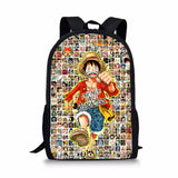Kids 16-Inch Anime Party School Backpack One-Piece Pattern