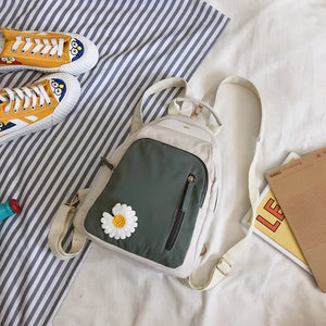 Children's Daisy Canvas Backpack, Girl School Travel Bag