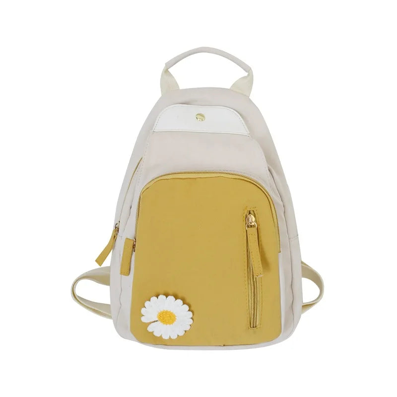 Children's Daisy Canvas Backpack, Girl School Travel Bag