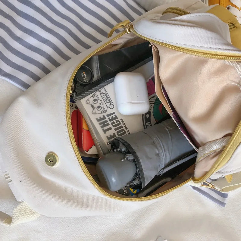 Children's Daisy Canvas Backpack, Girl School Travel Bag