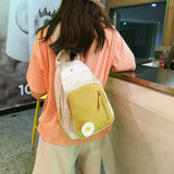 Children's Daisy Canvas Backpack, Girl School Travel Bag