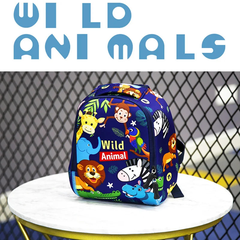 Wild Animals Cartoon Kids Backpack for Kindergarten