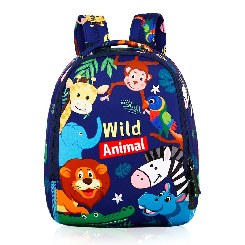 Wild Animals Cartoon Kids Backpack for Kindergarten