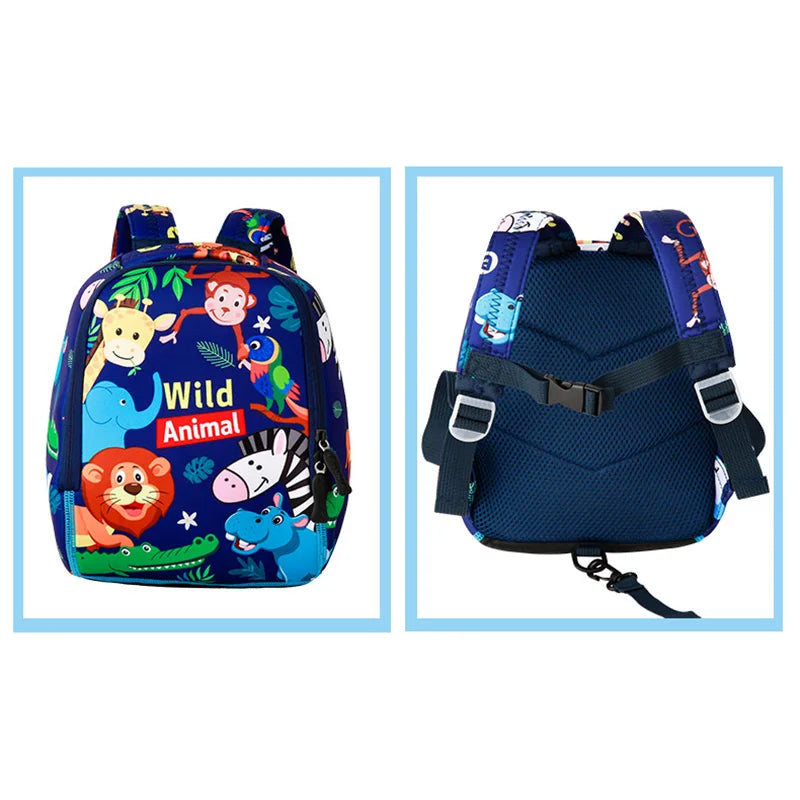 Wild Animals Cartoon Kids Backpack for Kindergarten