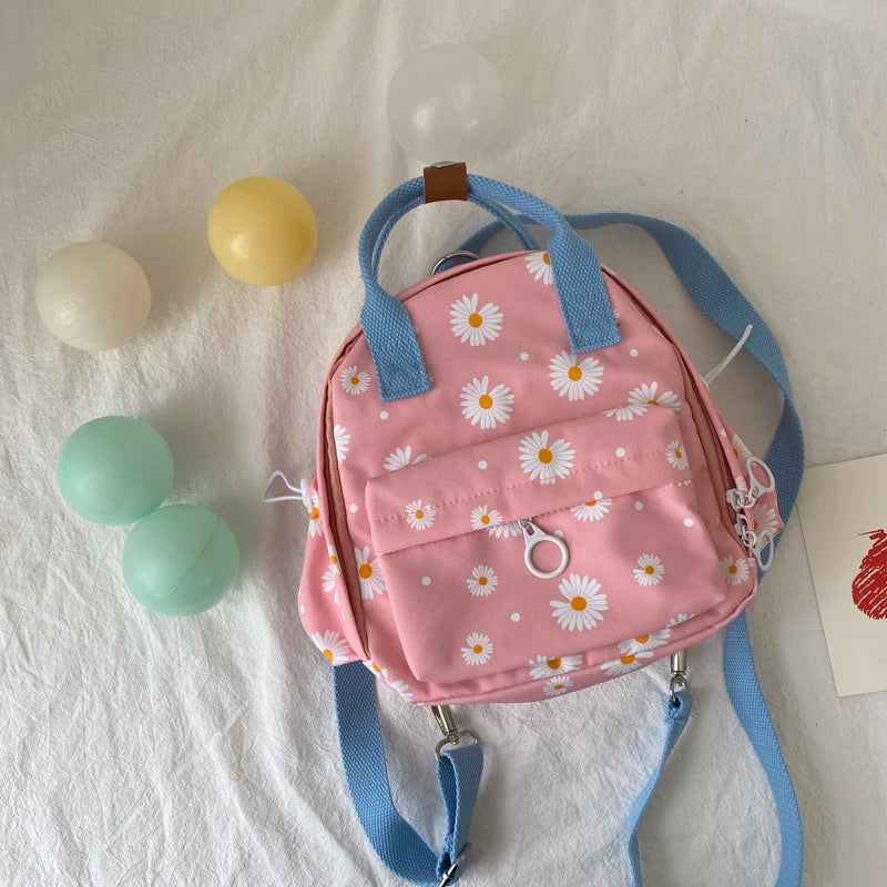 Kids Daisy Print Backpack Mini School Bag Lightweight Girls Outing Backpack