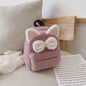 Cat Plush Mini Backpack for Kindergarten Girls