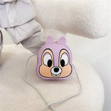 Cartoon Printed Mini Plush Backpack for Kids, Kindergarten Boys and Girls