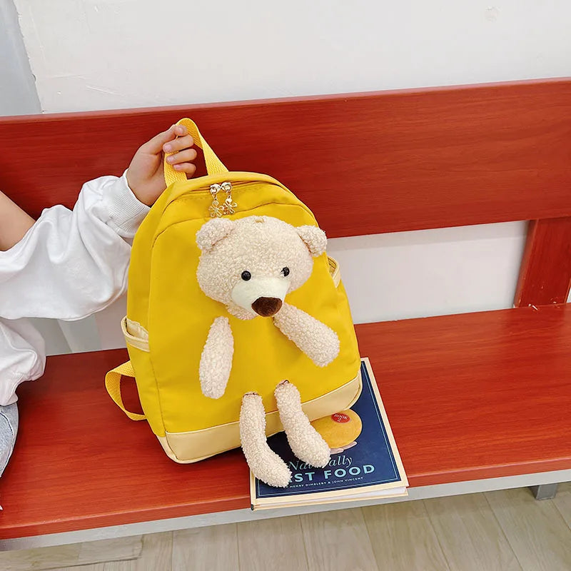 Kids School Bags Kindergarten Backpacks Bear Doll Bags Lightweight