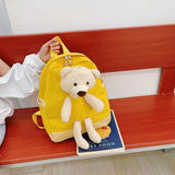 Kids School Bags Kindergarten Backpacks Bear Doll Bags Lightweight