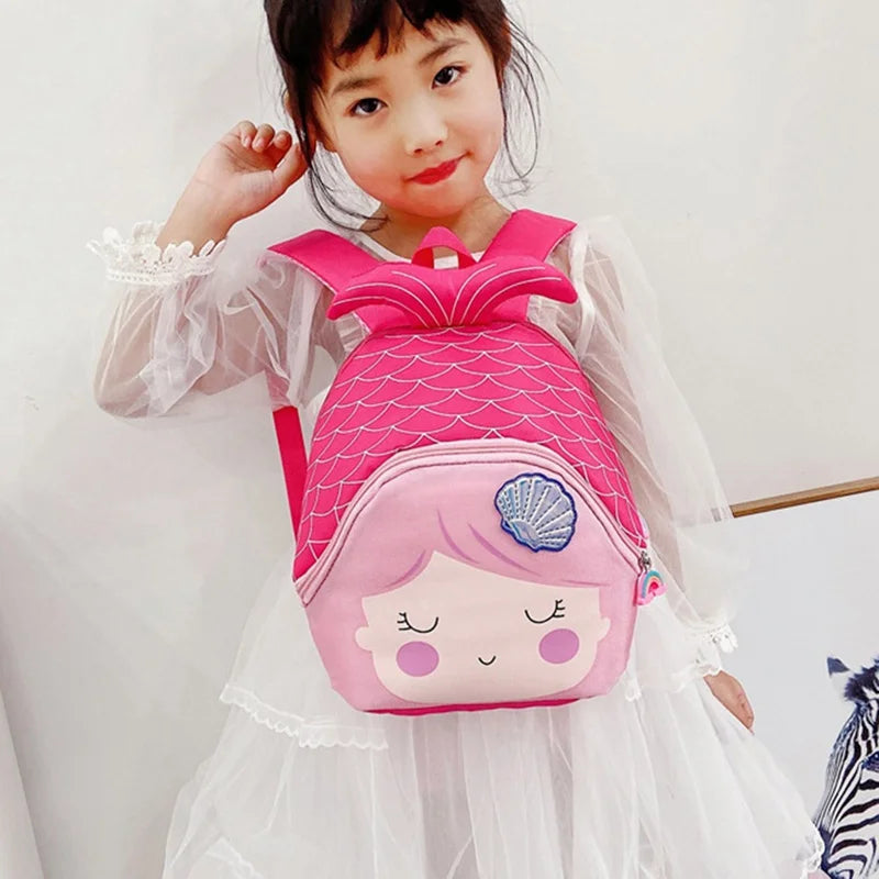 Cartoon Mermaid Backpack Purse Girls Bag Kindergarten Baby Bag