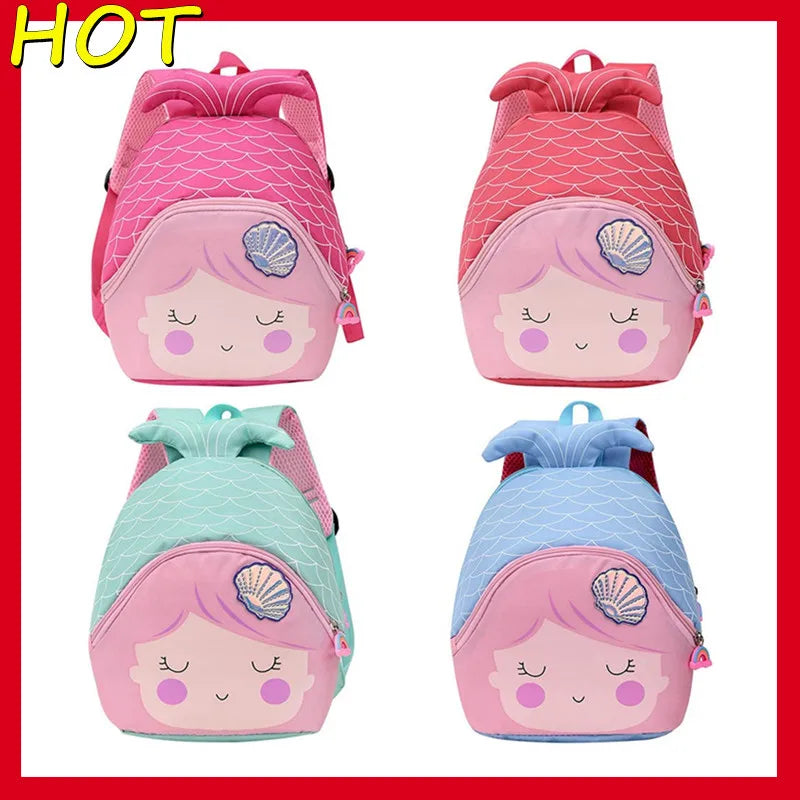 Cartoon Mermaid Backpack Purse Girls Bag Kindergarten Baby Bag