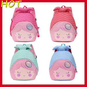Cartoon Mermaid Backpack Purse Girls Bag Kindergarten Baby Bag