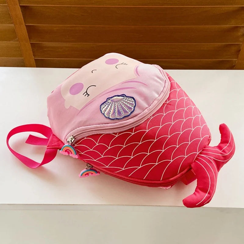 Cartoon Mermaid Backpack Purse Girls Bag Kindergarten Baby Bag