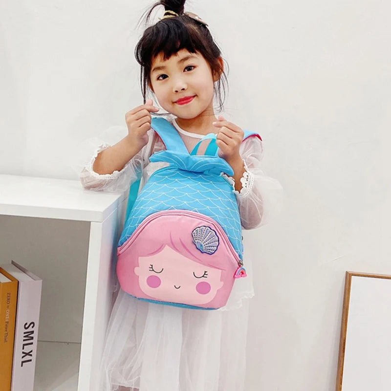 Cartoon Mermaid Backpack Purse Girls Bag Kindergarten Baby Bag
