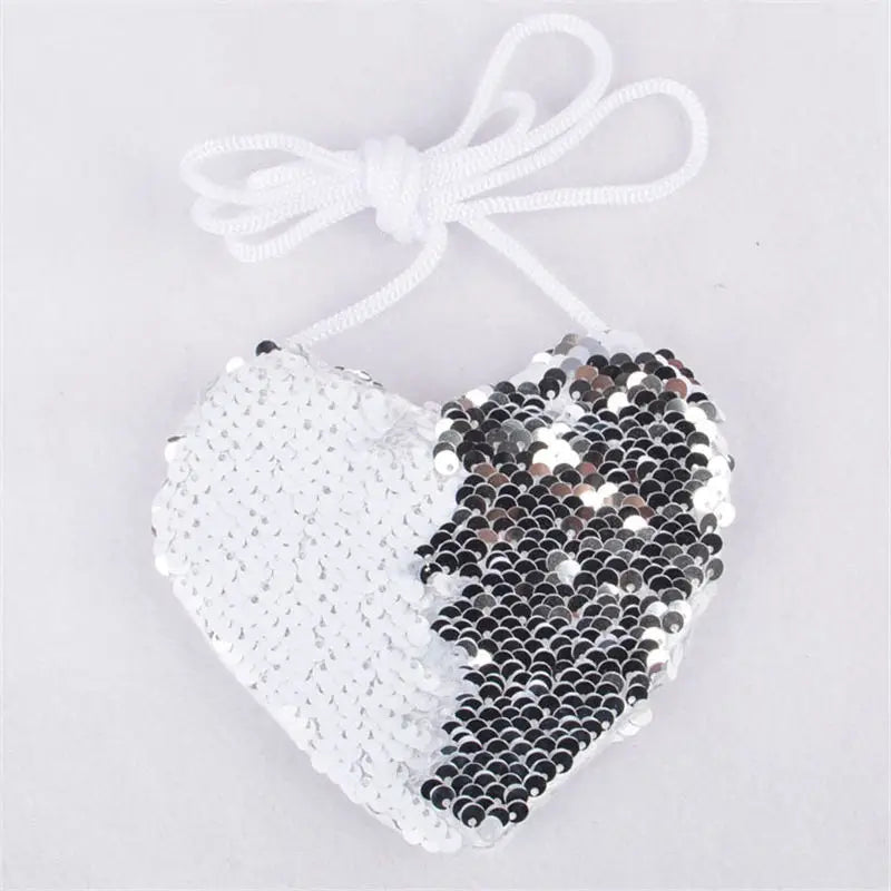 Sequins Lanyard Bag for Kids Coin Purse Diagonal Wild Pattern