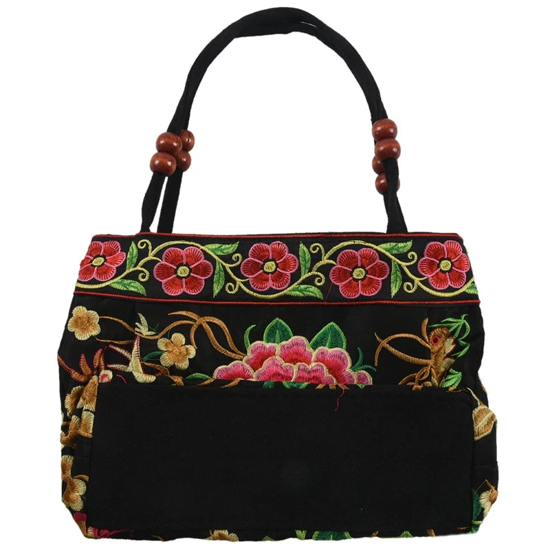 Chinese Style Embroidery Women Handbag Red Peony