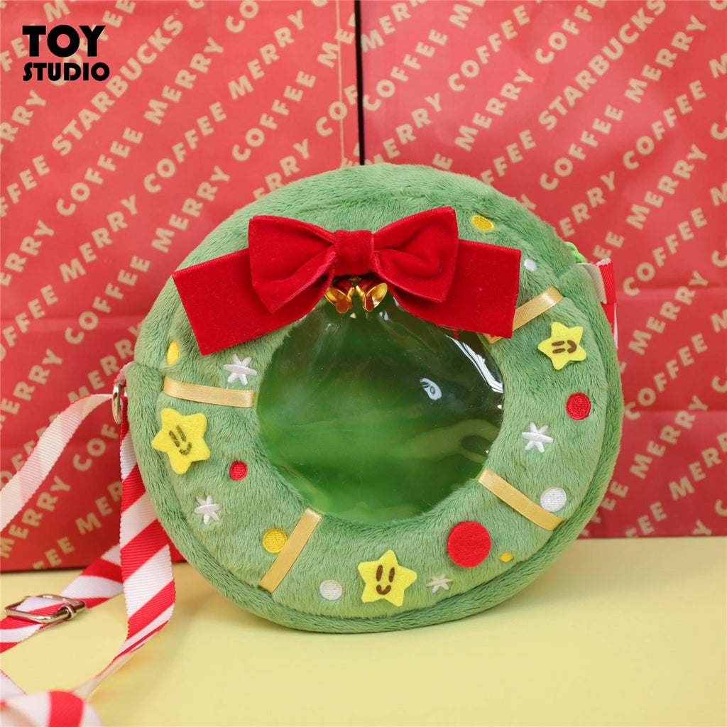 Japanese Girl Heart Soft Bag with Christmas Bow Design
