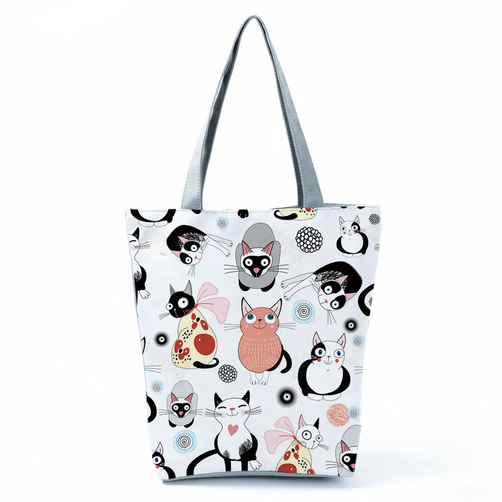 Chubby Cat Printed Handbags Lovely Women's Bag Animal Pretty Shoulder Bag