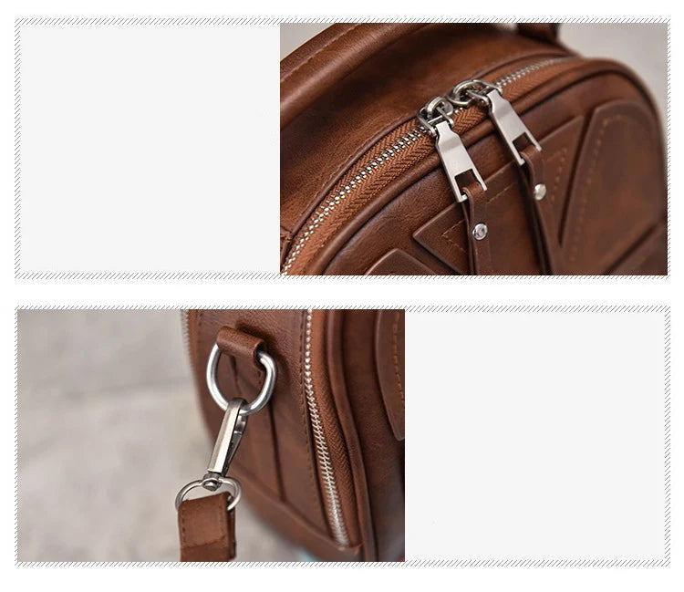 Chuwanglin Shoulder Bag PU Leather Handbag Lady Boston Hairball Messenger Bags