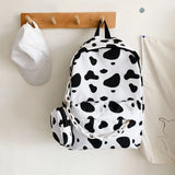 Casual Nylon Shoulder School Bags Cow Letter Print Women Girls Backpacks