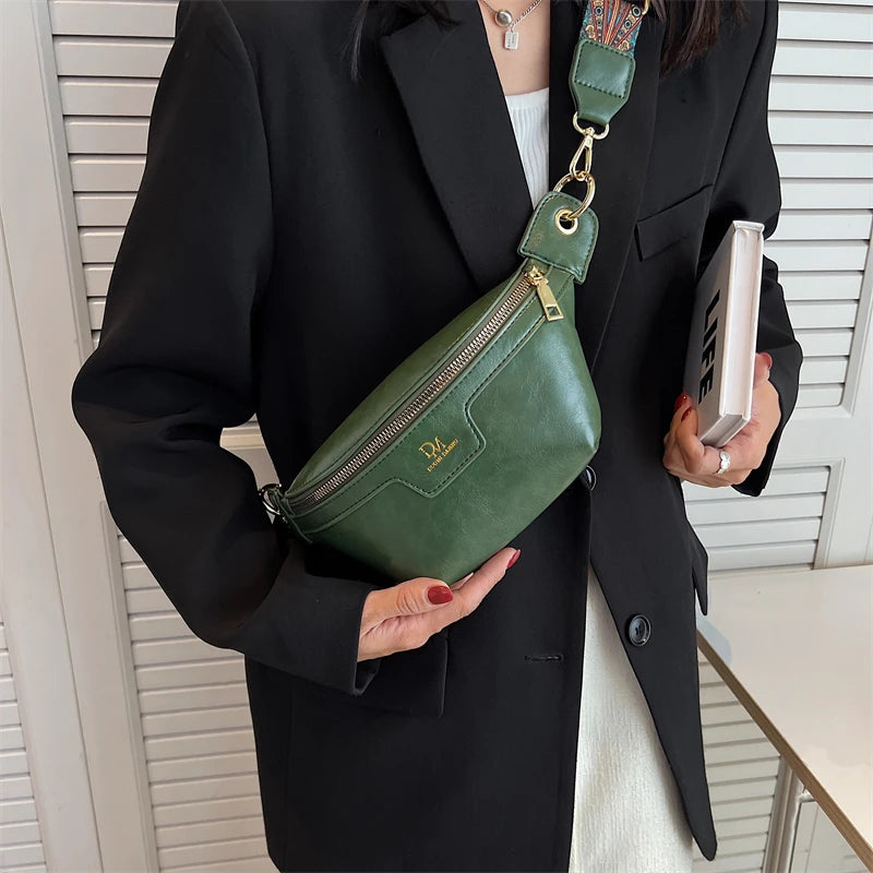Classic Birds Pattern Woolly Women Bag Outdoor Casual Chest Bags