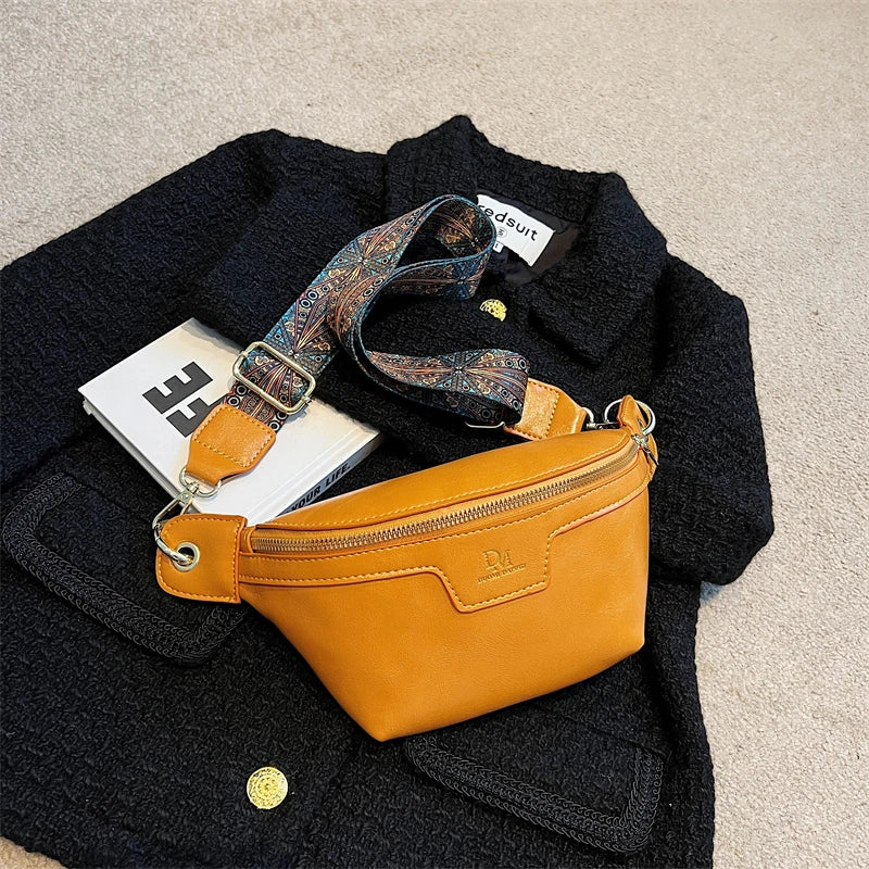 Classic Birds Pattern Woolly Women Bag Outdoor Casual Chest Bags
