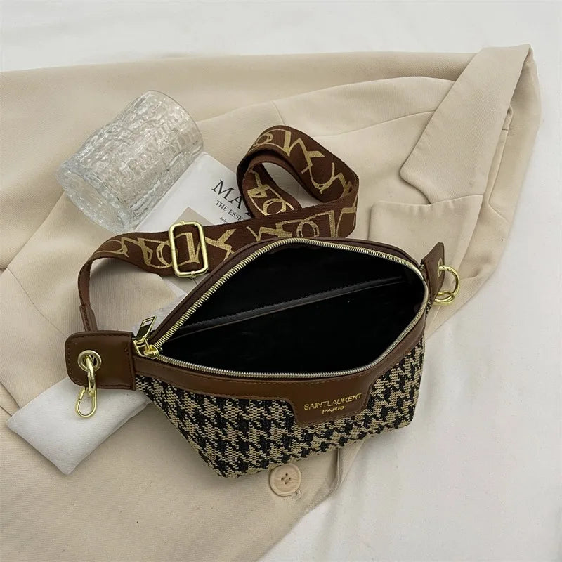 Classic Birds Pattern Woolly Women Bag Chest Bags