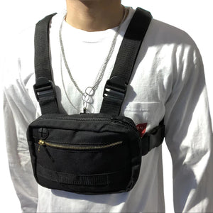 Hip-Hop Utility Chest Bag Men Crossbody Streetwear Vest Tactical Pouch