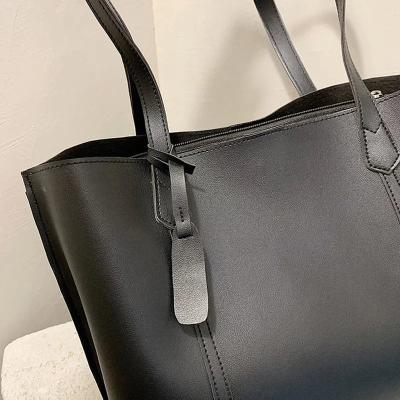 Classic Daily Shoulder Bags Women Waterproof PU Leather Handbag