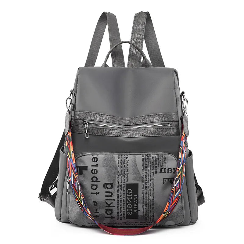 Casual Oxford Women's Backpack Patchwork Print Student Girls School Bags