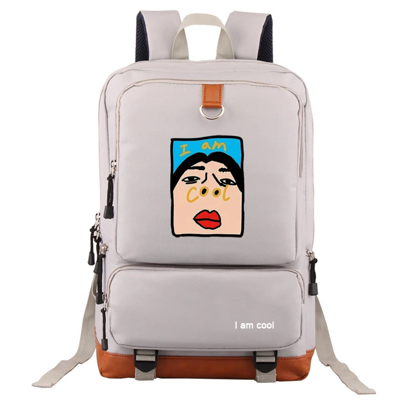 Funny Cartoon Backpack School Bag Canvas Rucksack for Boys