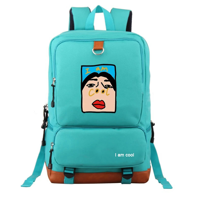 Funny Cartoon Backpack School Bag Canvas Rucksack for Boys
